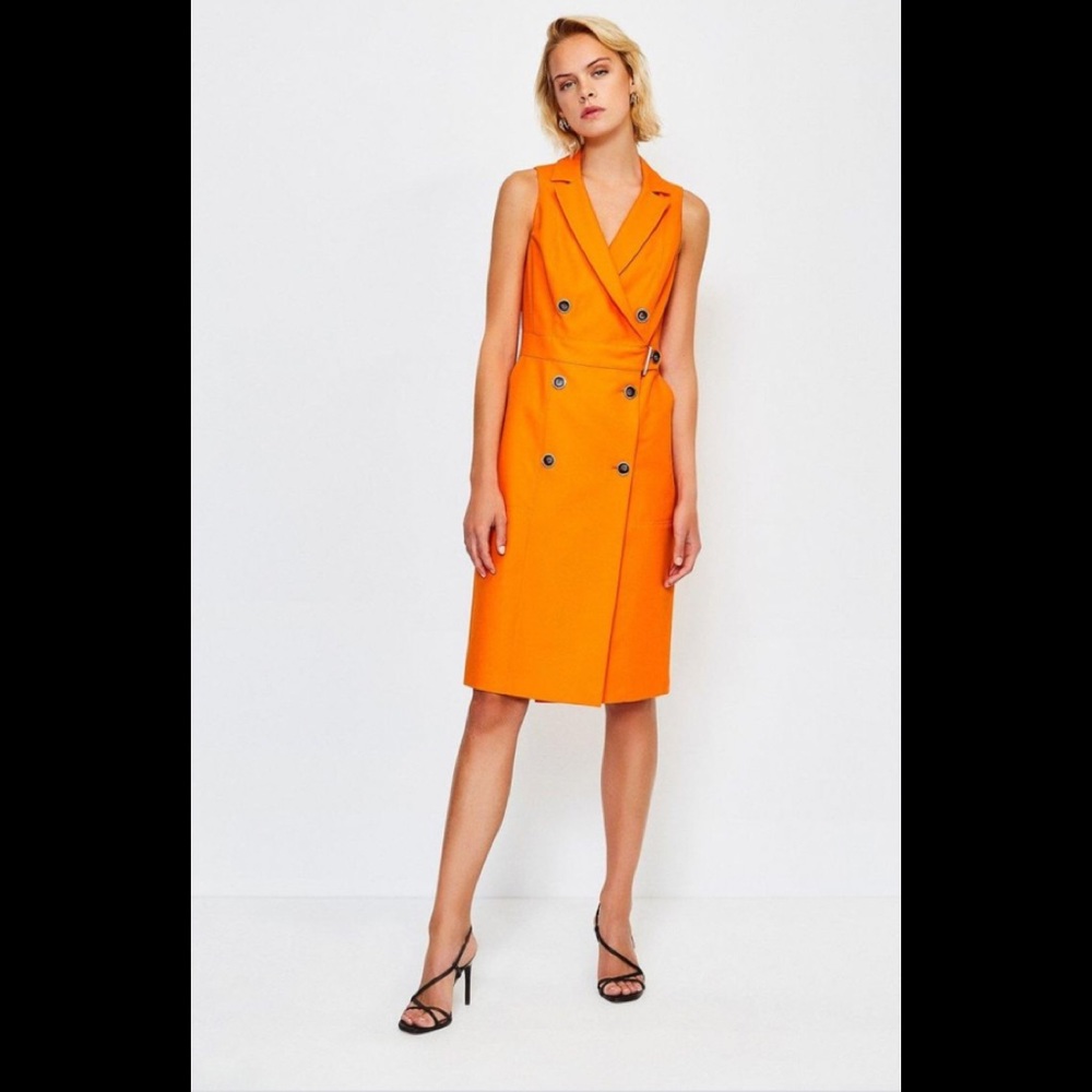 Karen Millen Belted Trench Pencil Dress Size 8 US